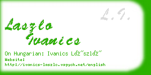 laszlo ivanics business card